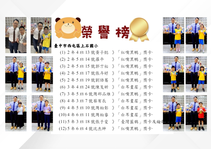 112學年度下學期閱讀認證獲獎同學合照大圖